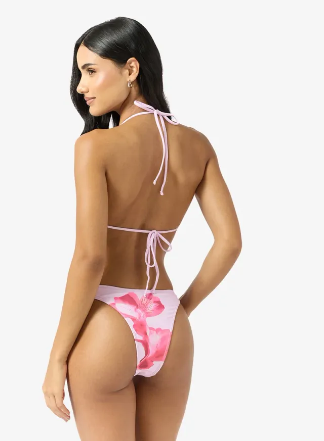 Pink Floral 3-Piece Bikini Set with Cover-Up Skirt – image 4