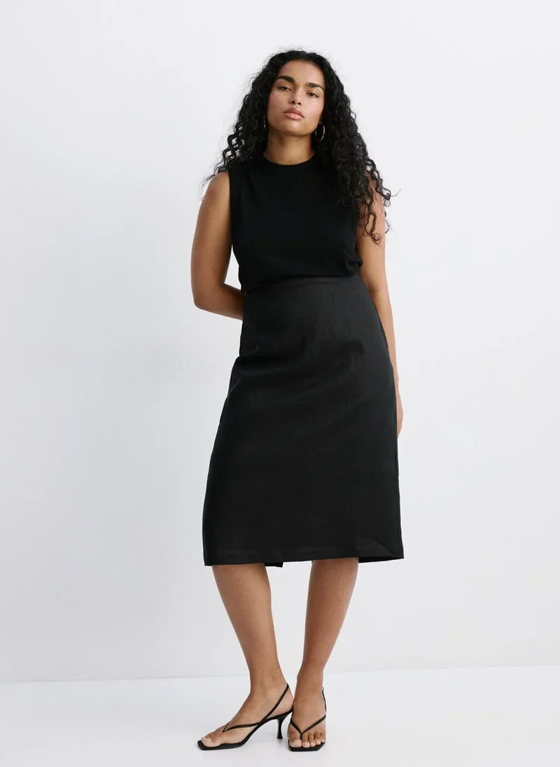 Linen Midi Skirt