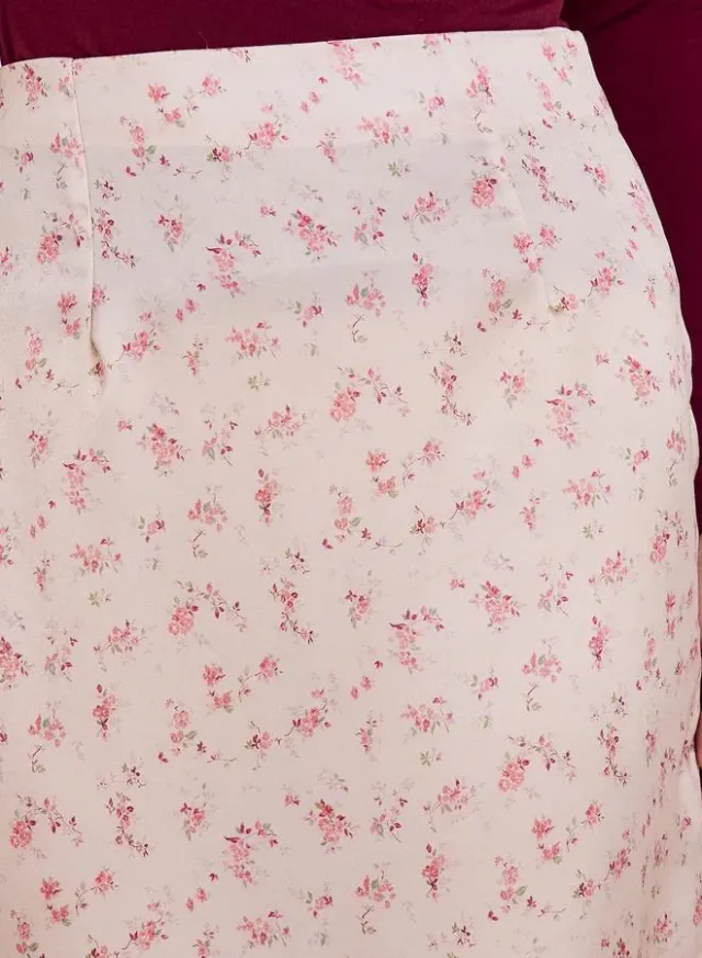 Floral Flared Hem Maxi Skirt Pink – image 3