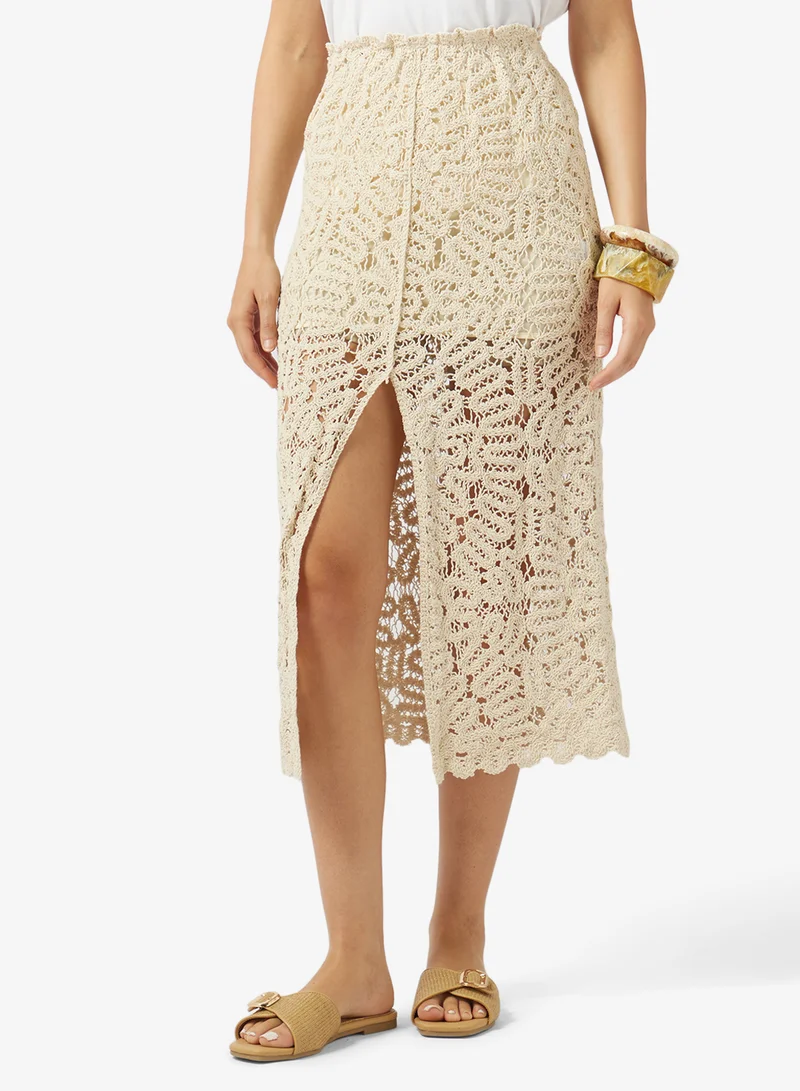 Lace Slit Skirt