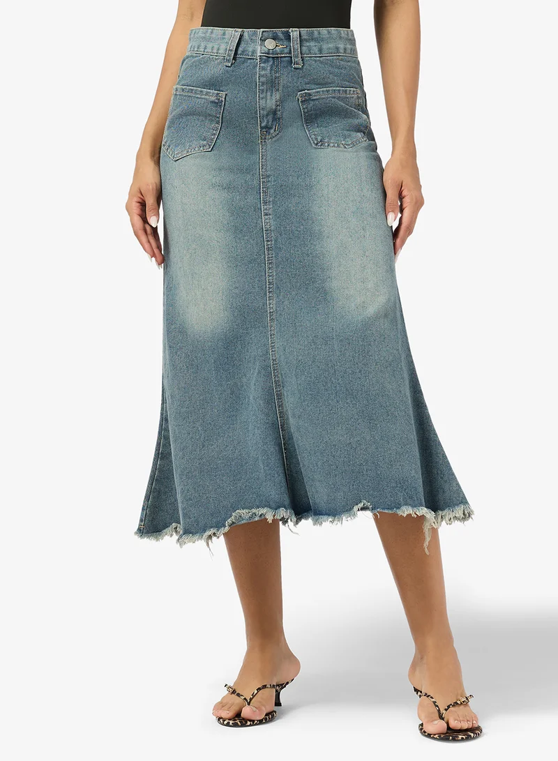 Denim Mermaid Midi Skirt