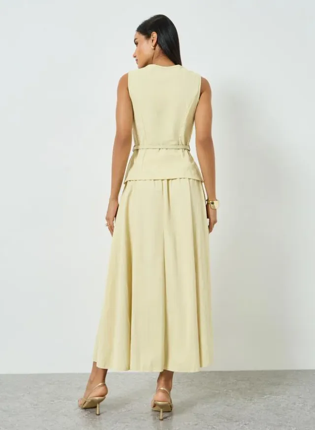 Sleeveless Top and Skirt Co-Ord Yellow – image 4