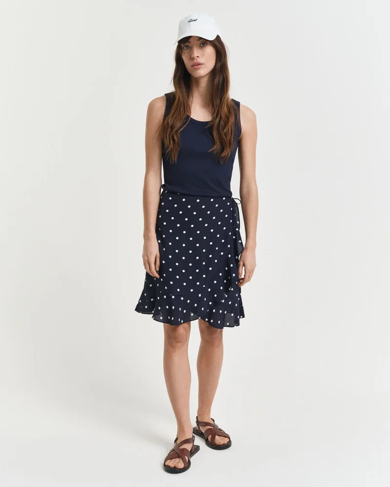 Dot Print Frill Skirt