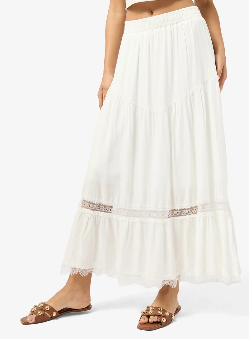 A-Line Skirt Lace Trim