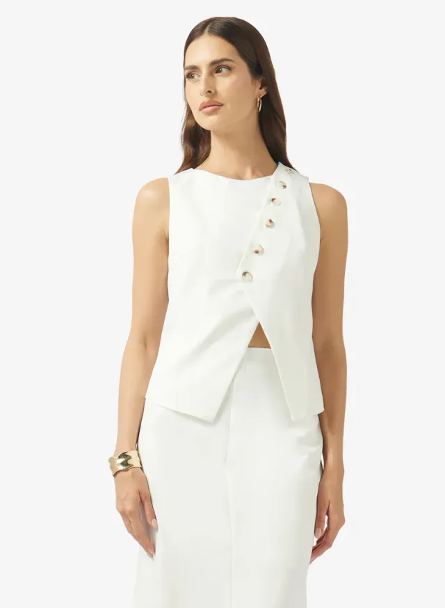 Vest & Column Skirt Set White – image 3