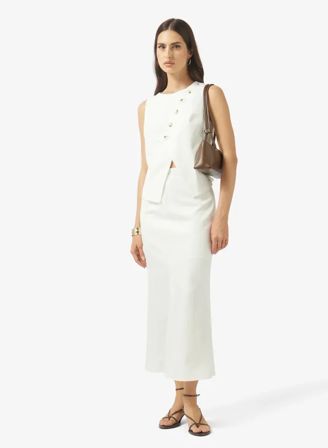 Vest & Column Skirt Set White – image 5