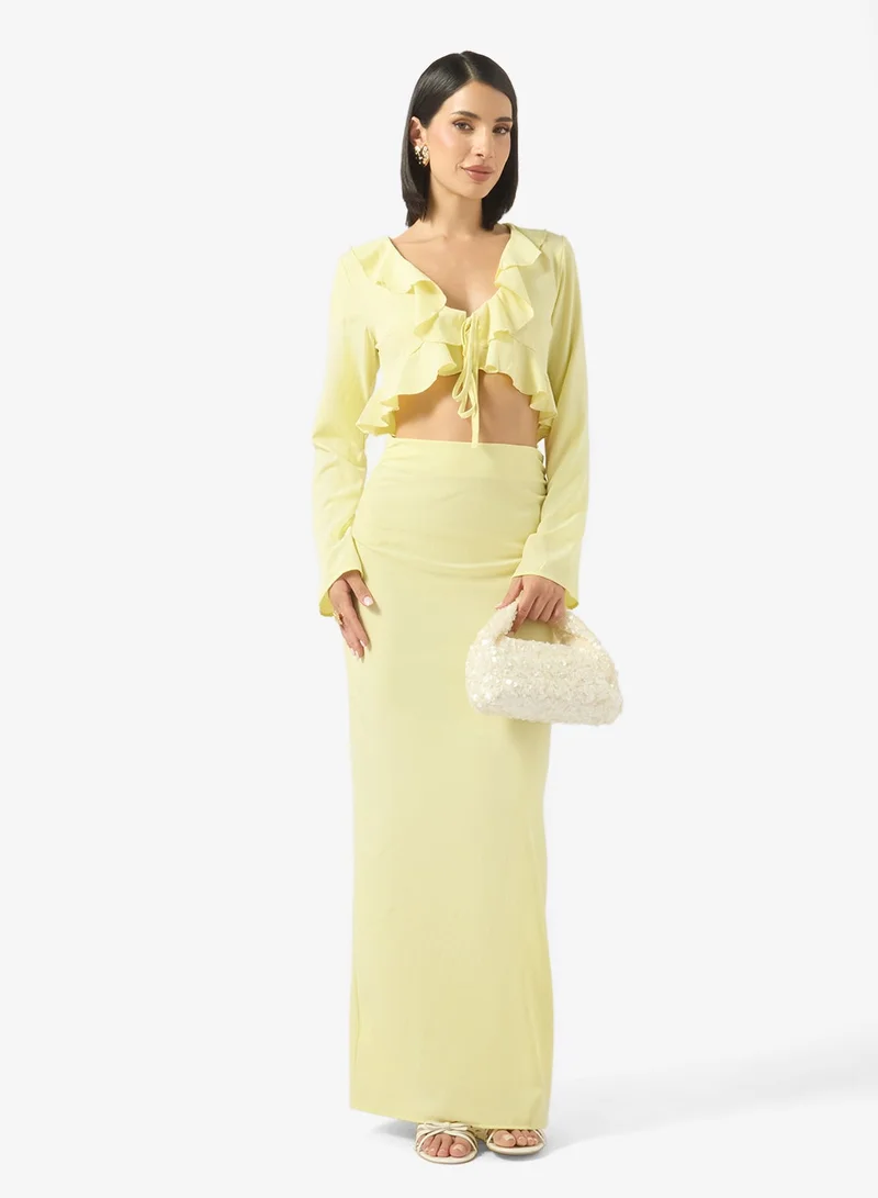 Ruffle Crop Top & Skirt Set