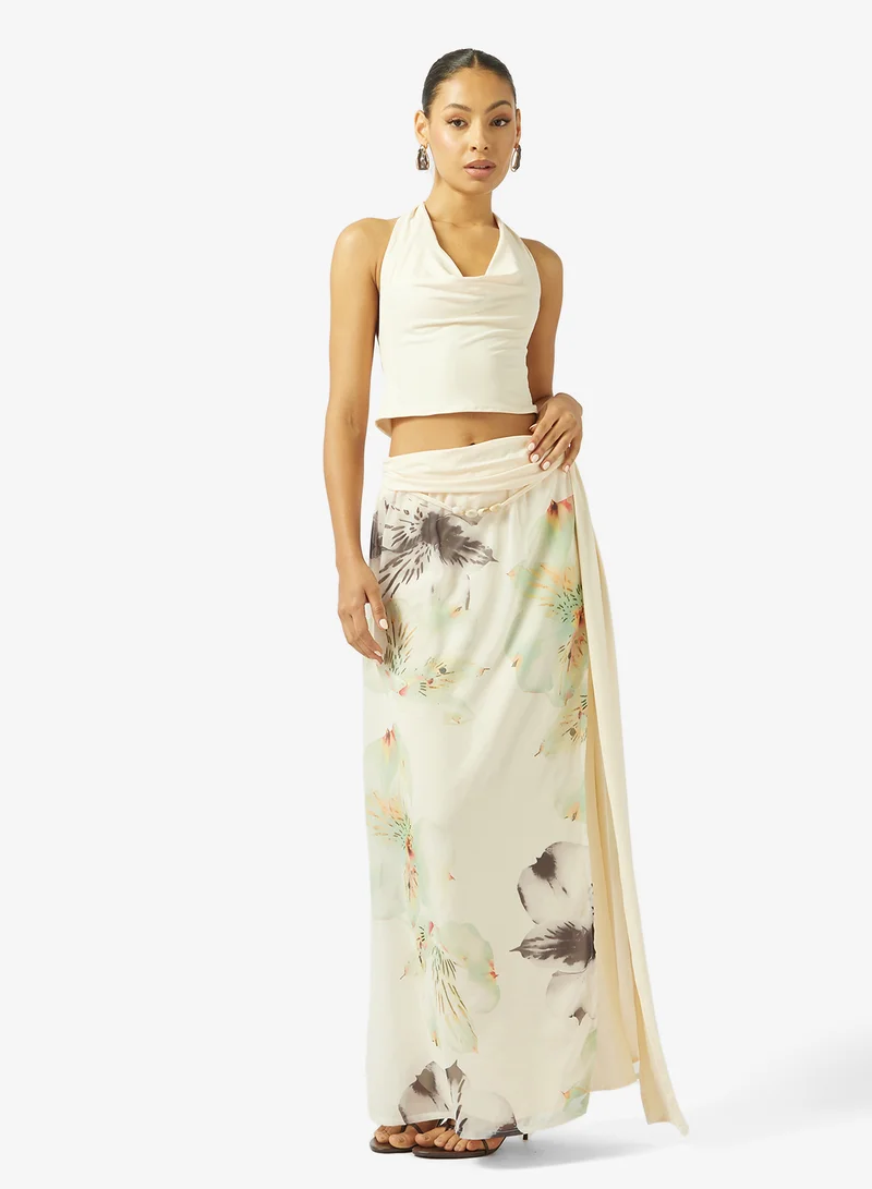 Halter Neck Skirt Set