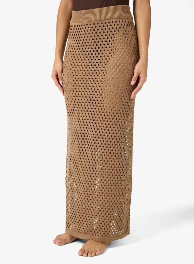 Crochet Button Down Shirt Maxi Skirt Set – image 5