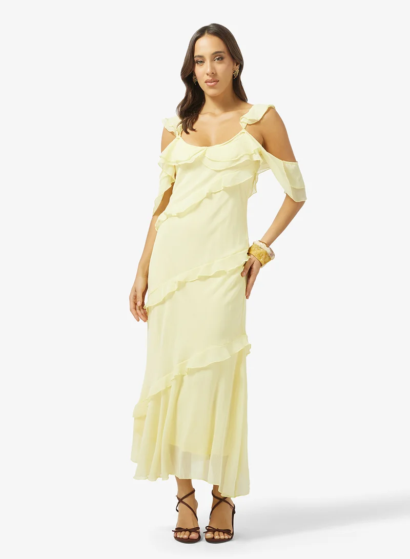 Cold Shoulder Frill Sun Dress