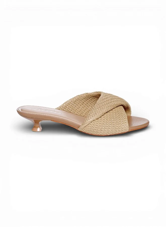 Textured Flat Slide Sandals
