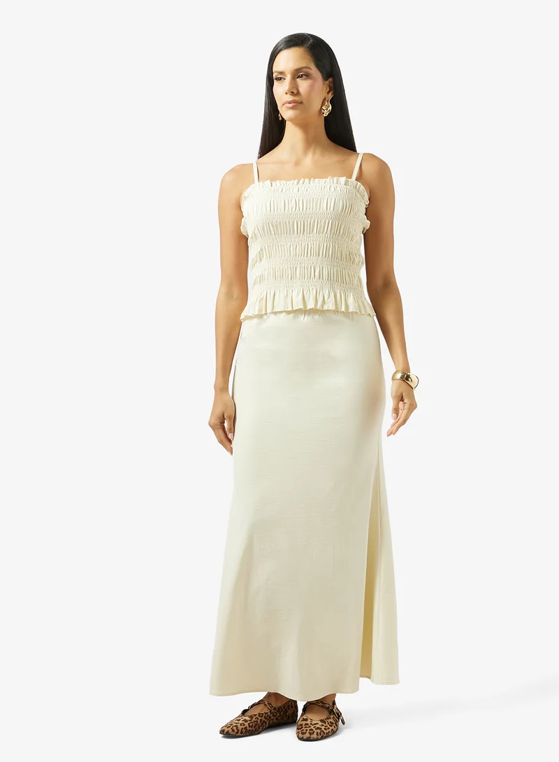 Shirred Top Skirt Set