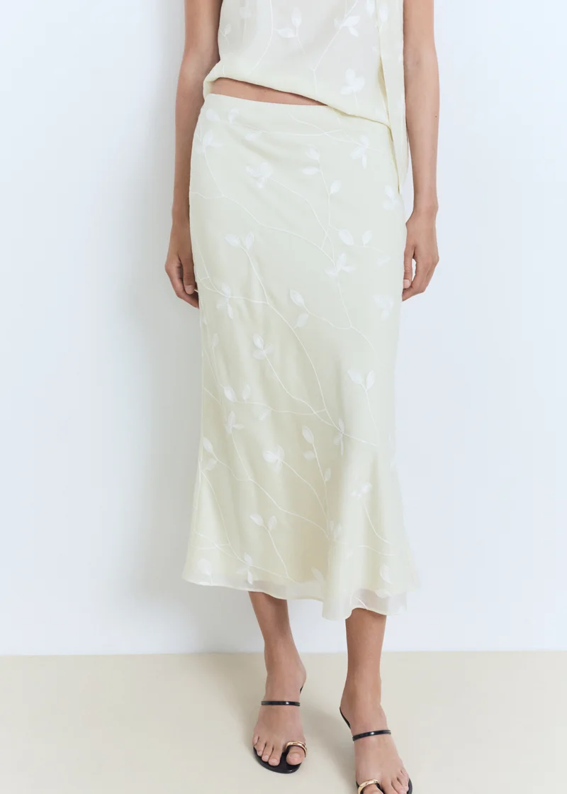 Flowers Midi Skirt