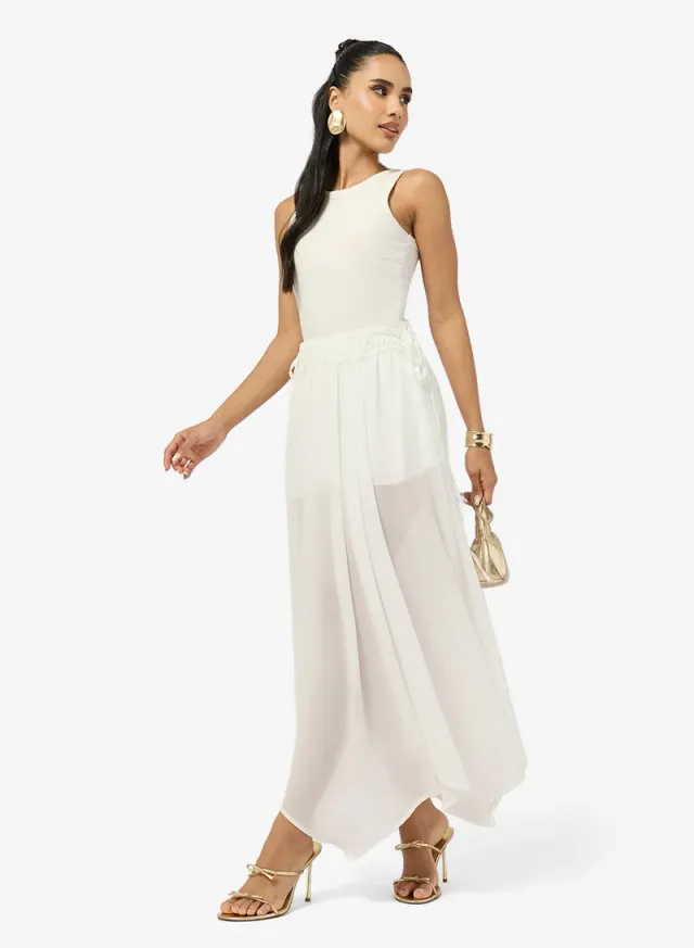 Pleated Asymmetric Midi Skirt – image 4