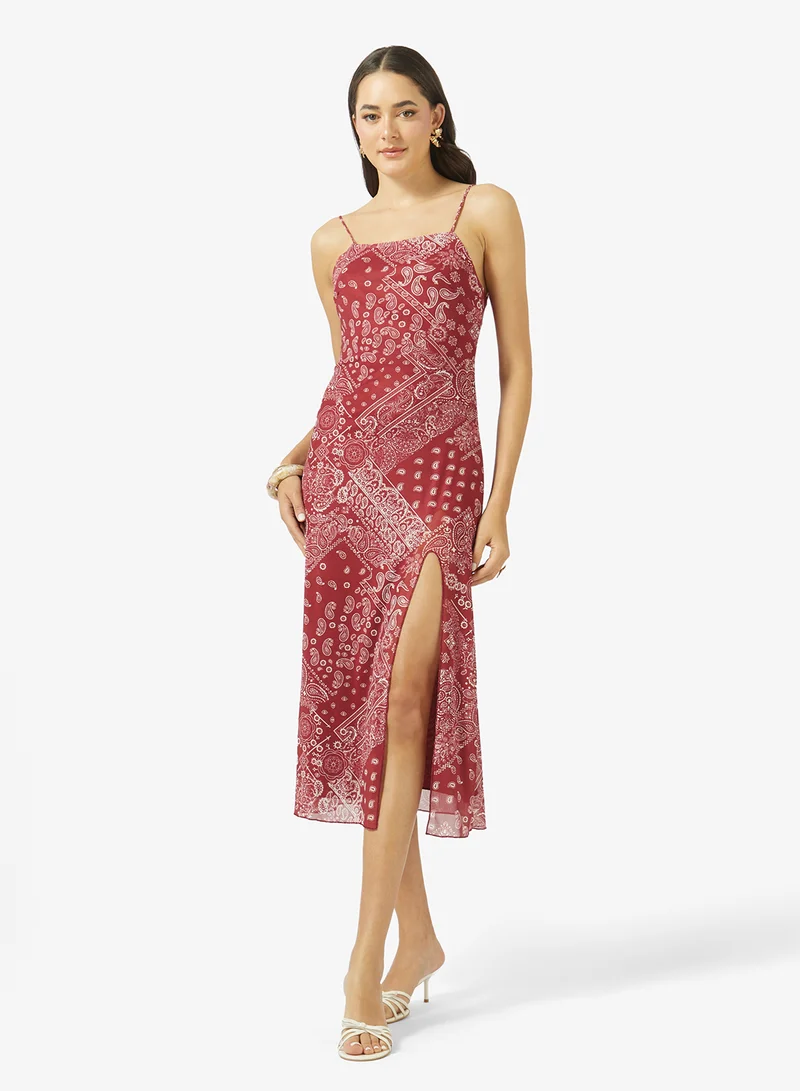 Paisley Strappy A-Line Dress