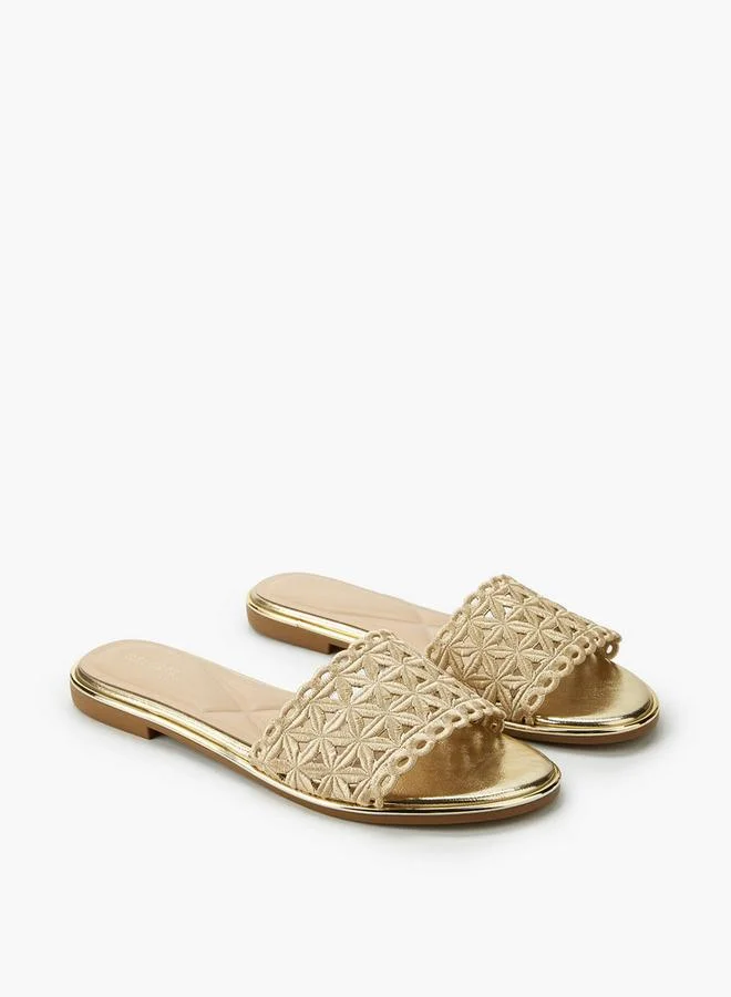 Women's Laser Cut Slide Sandals