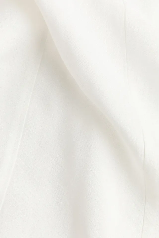 Off-White Linen-Blend Midi Slip Dress with Square Neck and Concealed Zip Closure – image 7