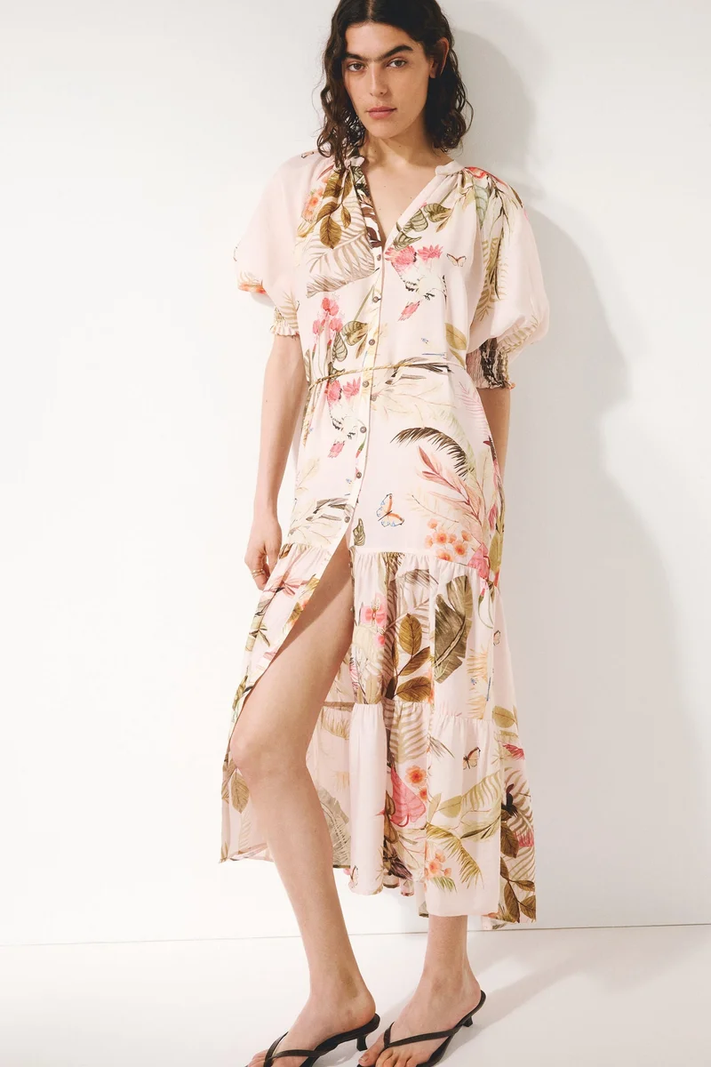 Tie-belt Midi Dress