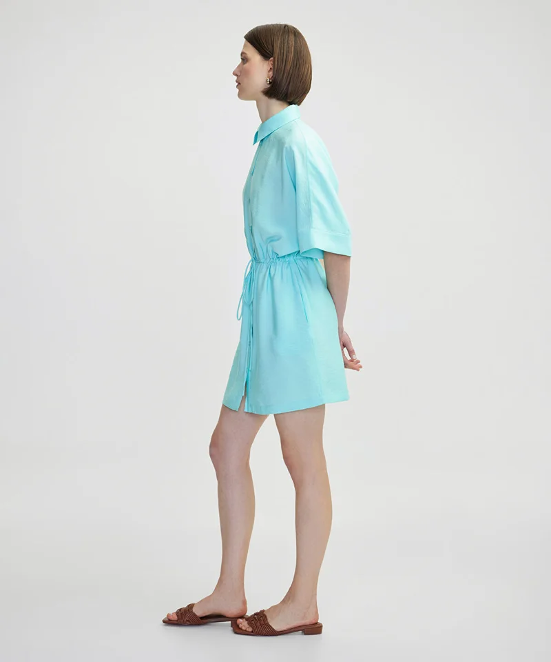 Drawstring Shirt Dress