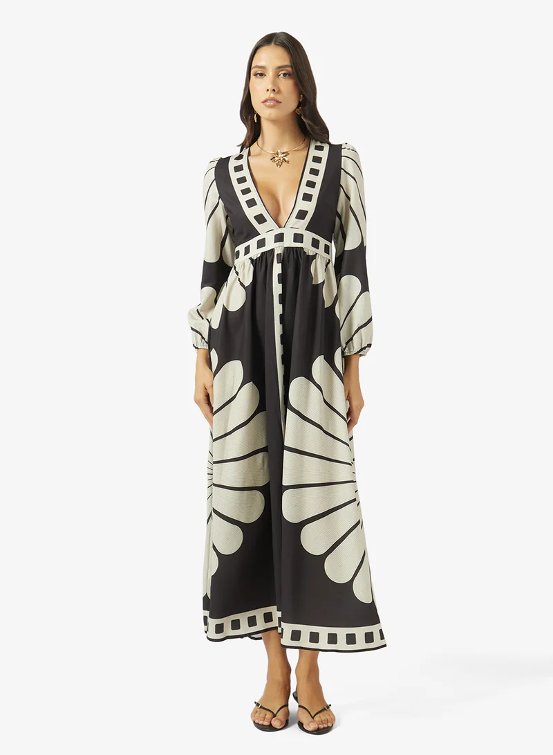 Monochrome Print Dress