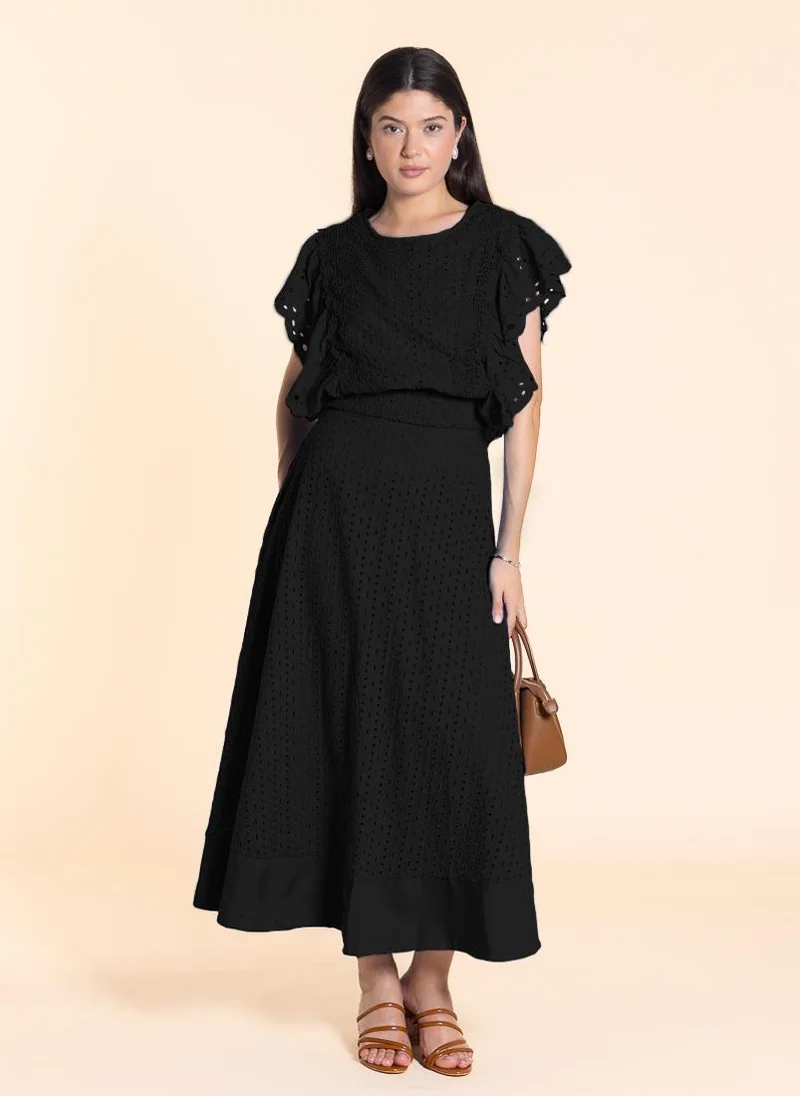 Cutwork Skirt Set