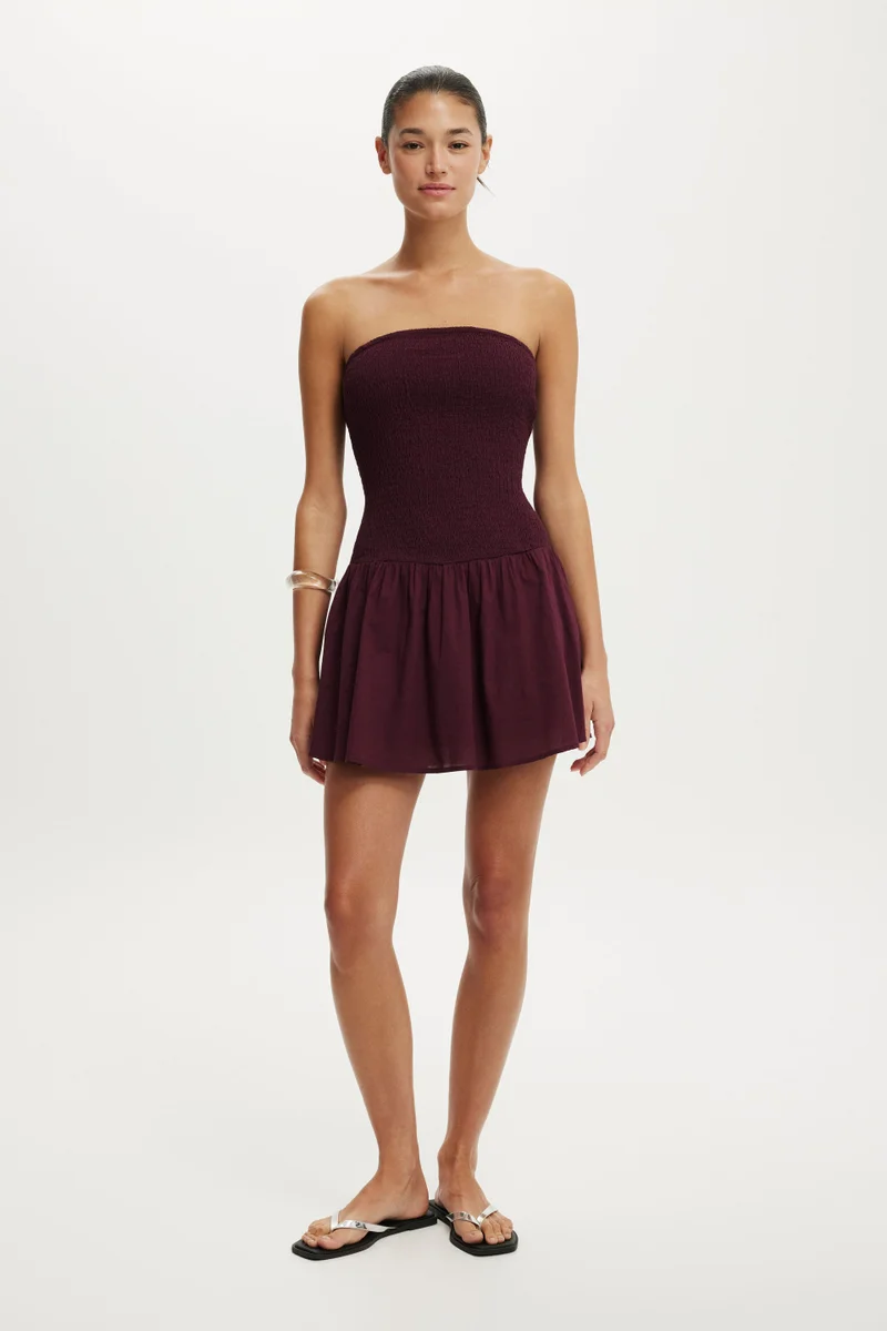 Shirred Tube Mini Dress