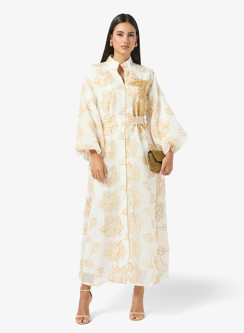 Printed Puff Sleeve Dress
