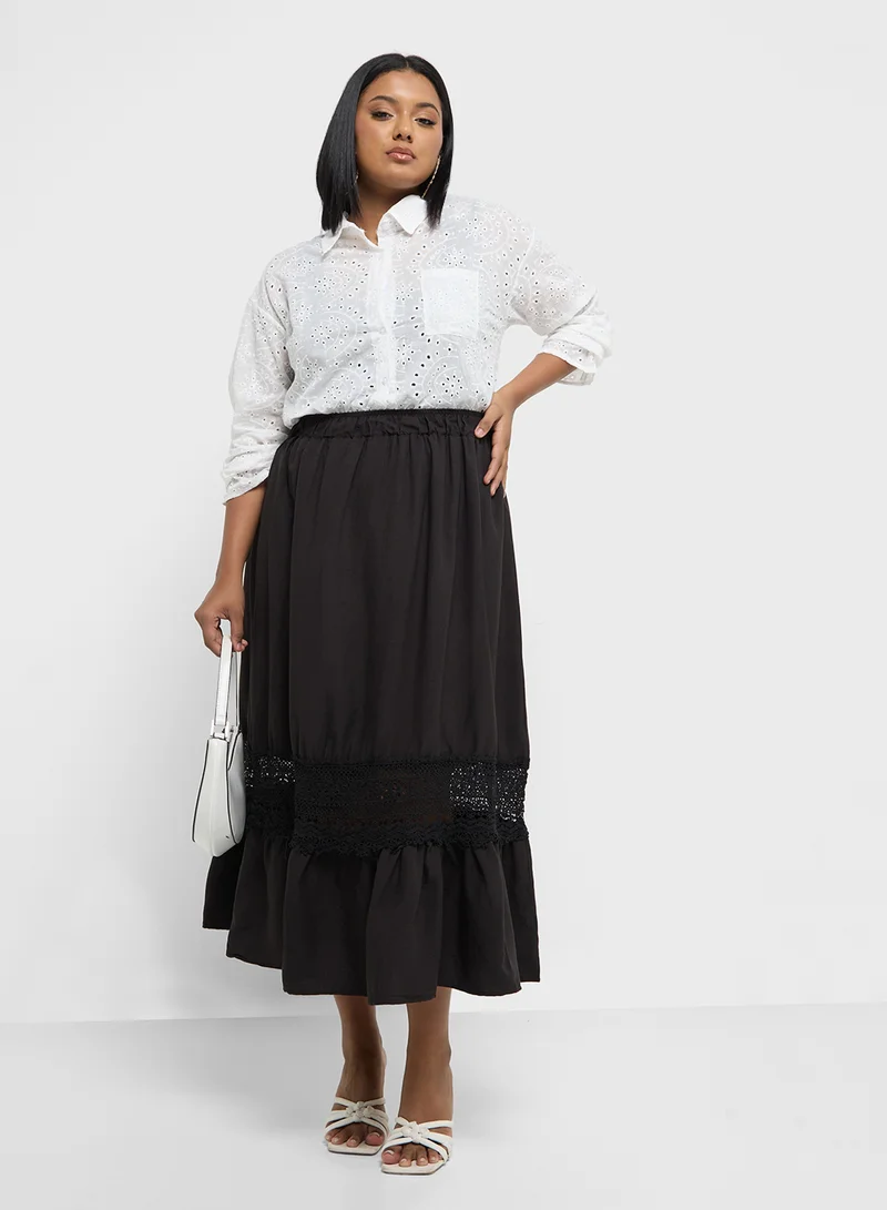 Midi Skirt with Lace