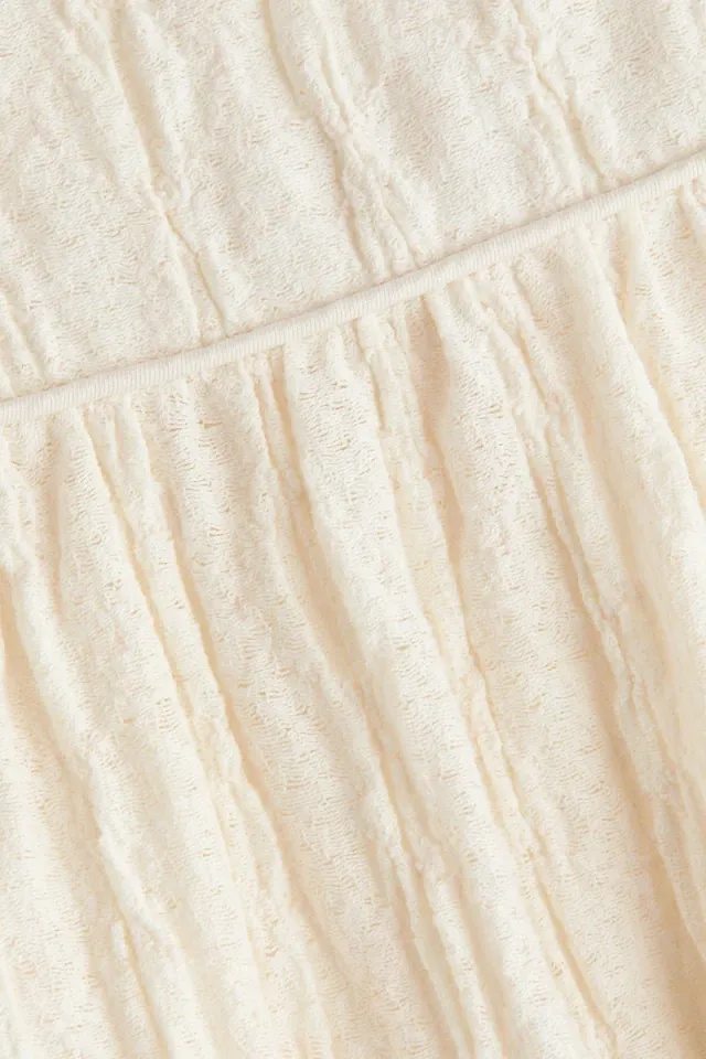 White Dusty Light Textured Jersey Midi Skirt for Women – image 5