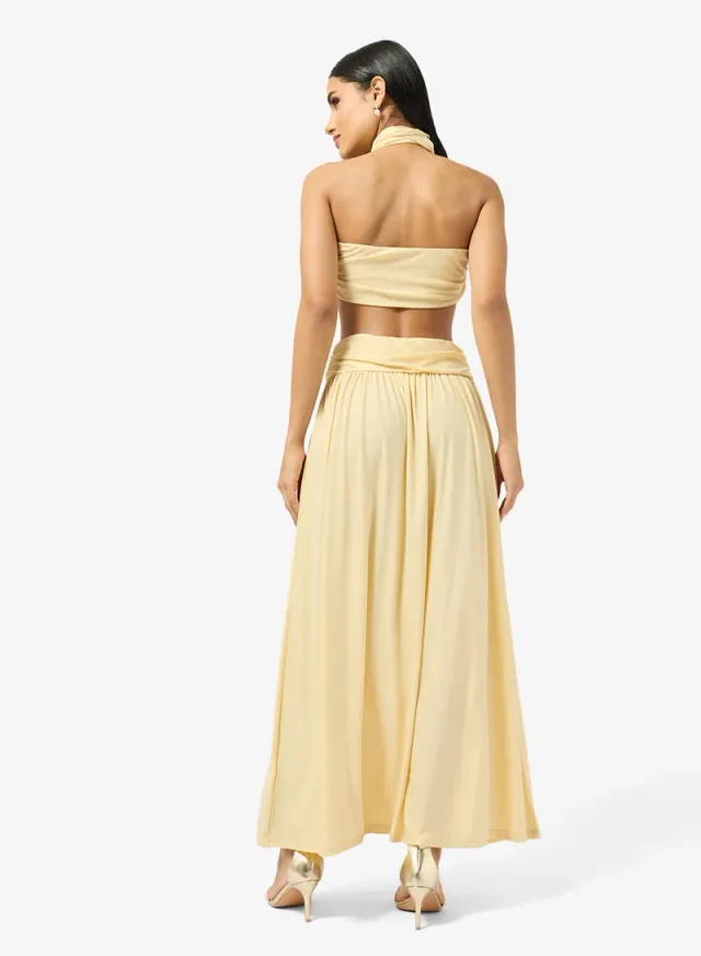 Off-Shoulder Draped Top & Skirt Set – image 2