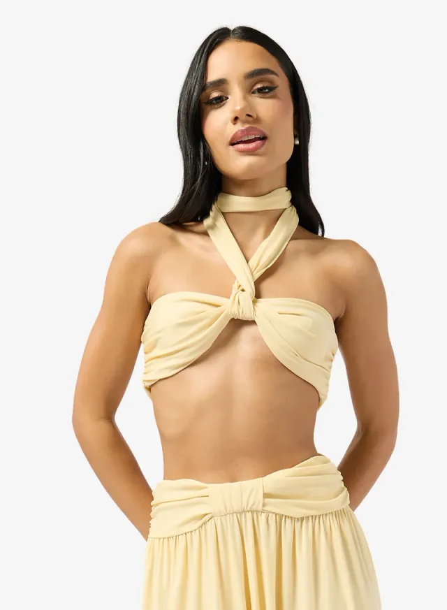 Off-Shoulder Draped Top & Skirt Set – image 3