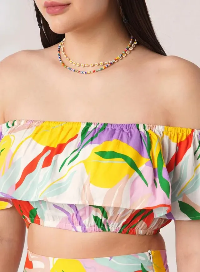 Floral Print Crop Top & Maxi Skirt Co-ord Set – image 4