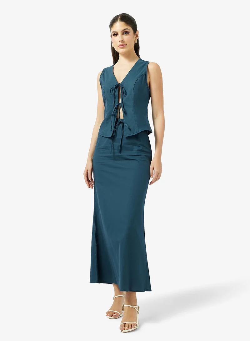 Tie-Up Vest & Skirt Set