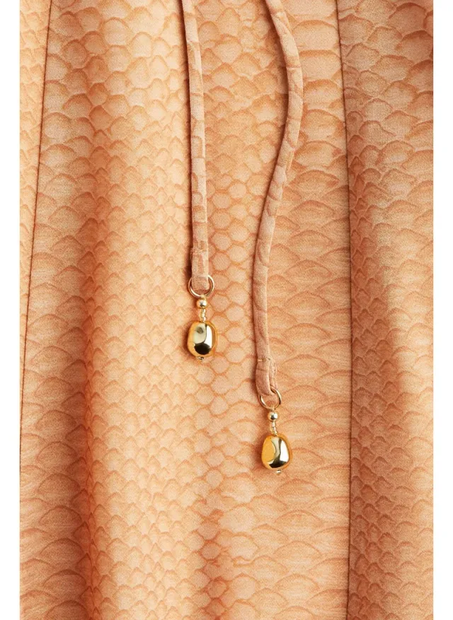 Peach Maxi Slip Dress with Adjustable Spaghetti Straps – image 3