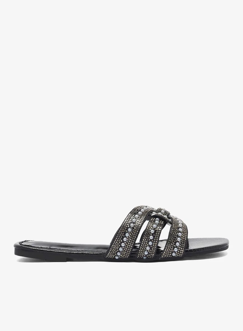 Rhinestone Flat Sandals