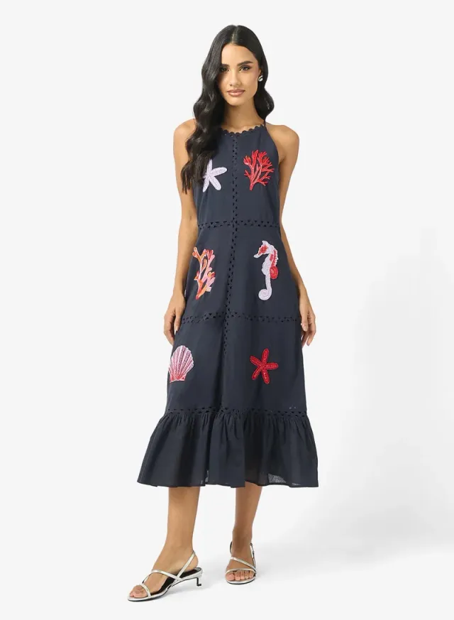Embellished Tiered Sleeveless Midi Dress – image 5