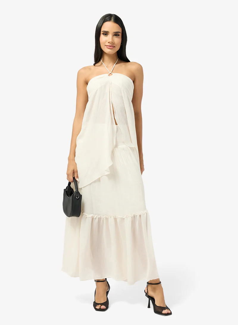 Halter Longline Top & A-Line Skirt Set