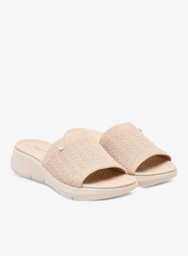 Bella Floral Textured Slip-On Sandals