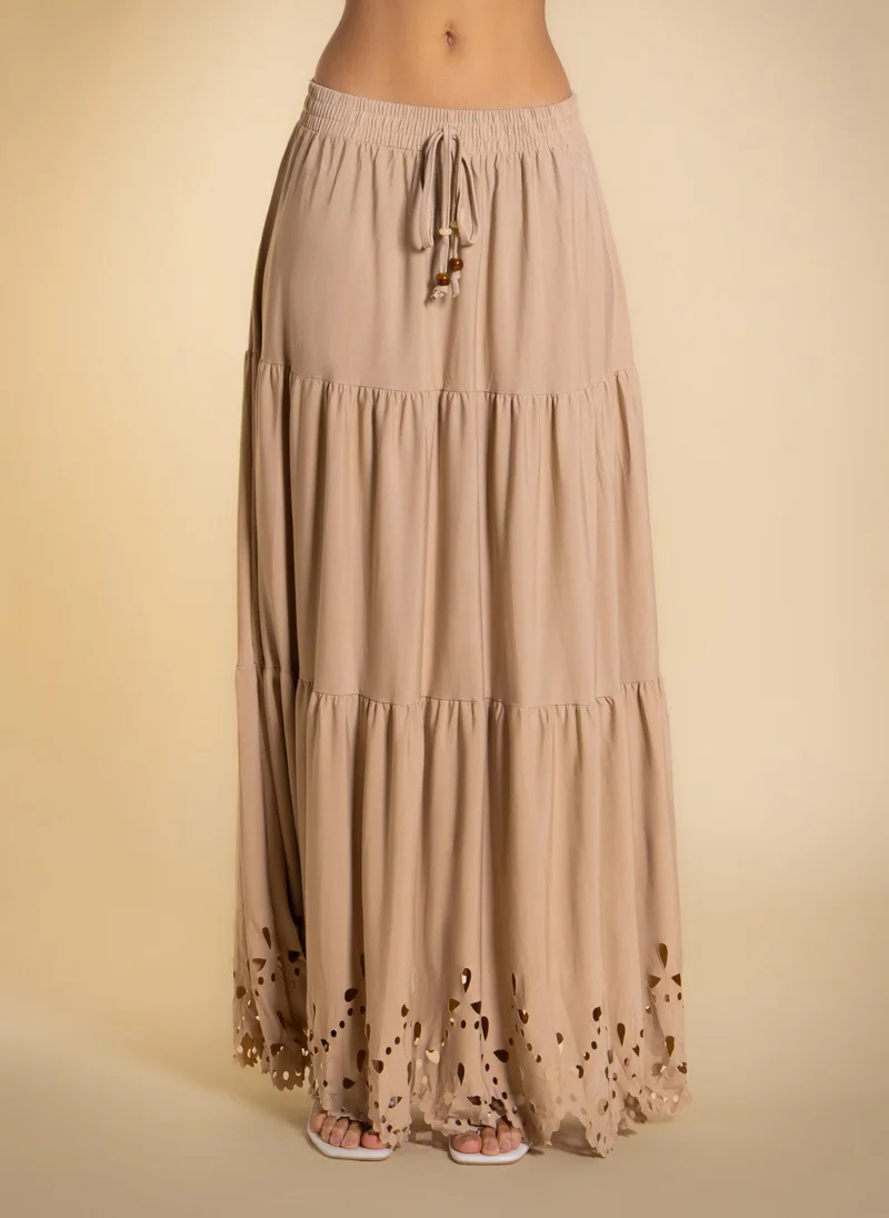 Detailed Cutwork Maxi Skirt