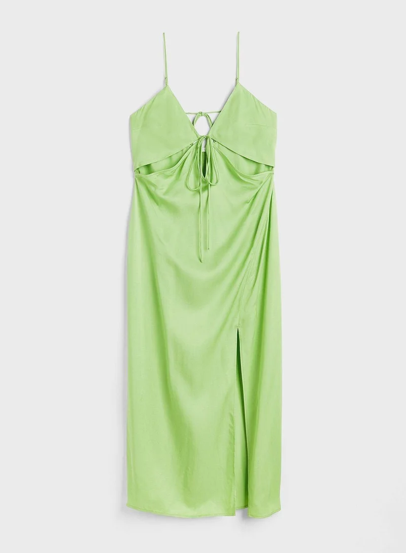 Satin Slip Dress Lime