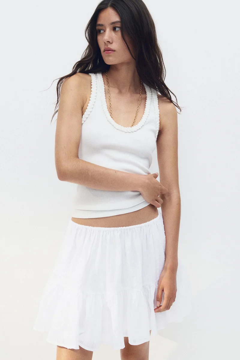 Flounced Mini Skirt
