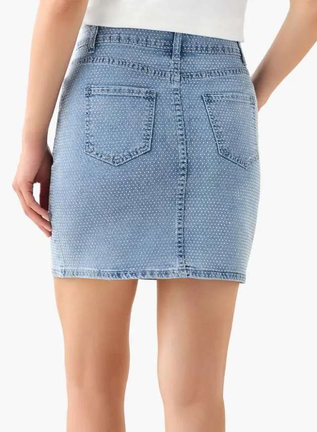 Embellished Mini Denim Skirt – image 3