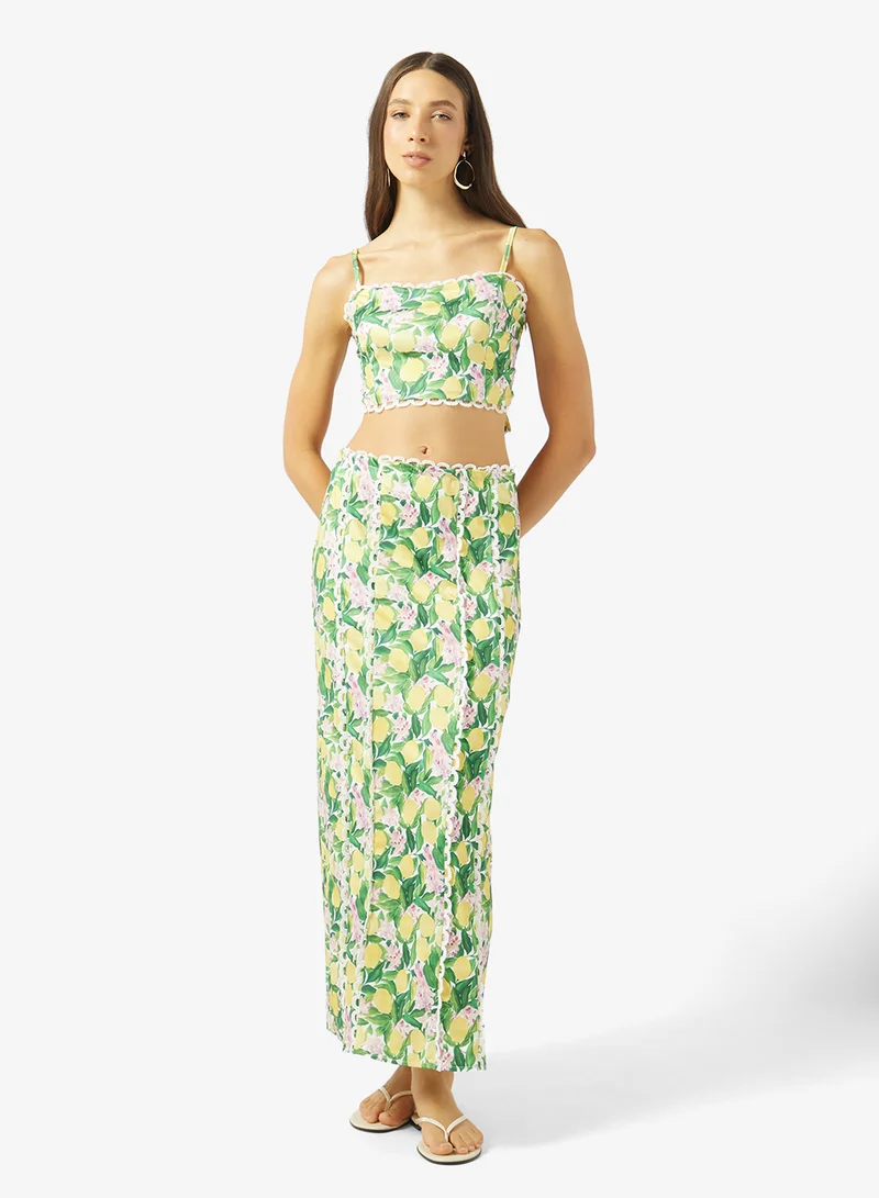 Printed Floral Top & Skirt Set