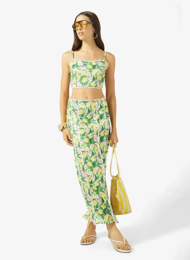 Printed Floral Top & Skirt Set – image 5