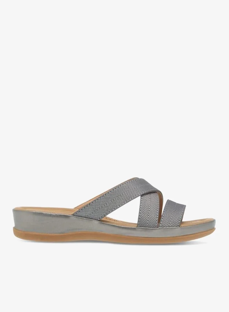 Women's Textured Slip-On Strappy Sandals