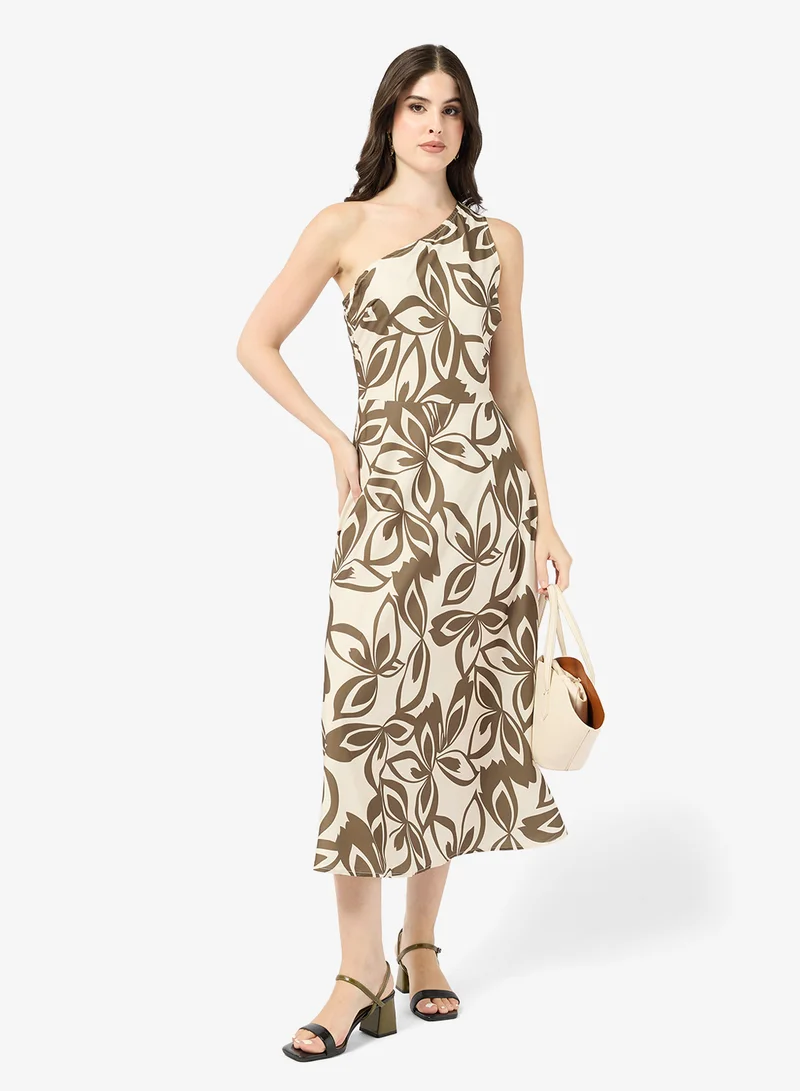 Printed One Shoulder Dress