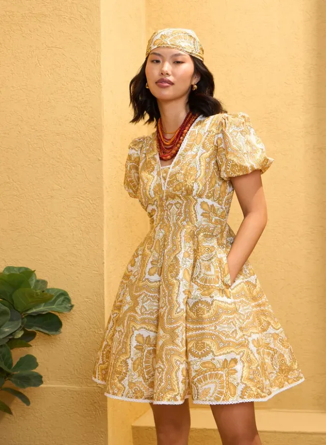 Sassafras All Over Print Mini Dress White – image 8