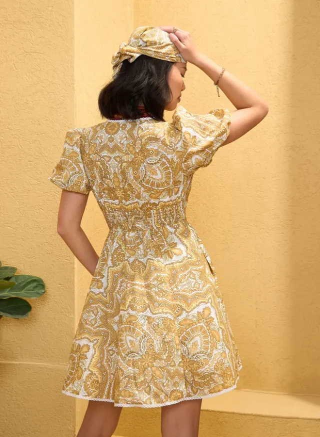 Sassafras All Over Print Mini Dress White – image 7