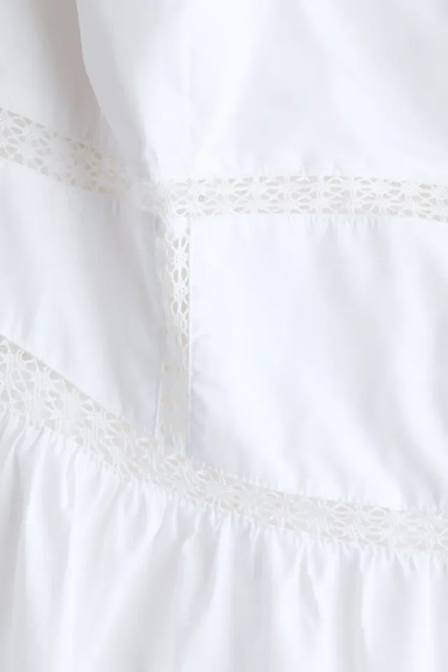 Cotton Tie-Strap Sleeveless Dress with Lace-Trimmed Neckline – image 2