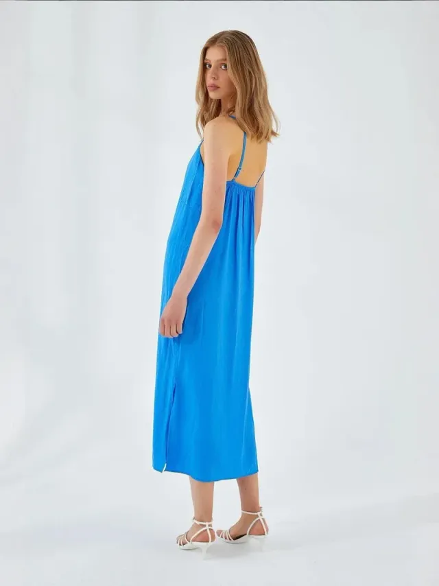 Mixray V-Neck Slit Midi Dress – image 5